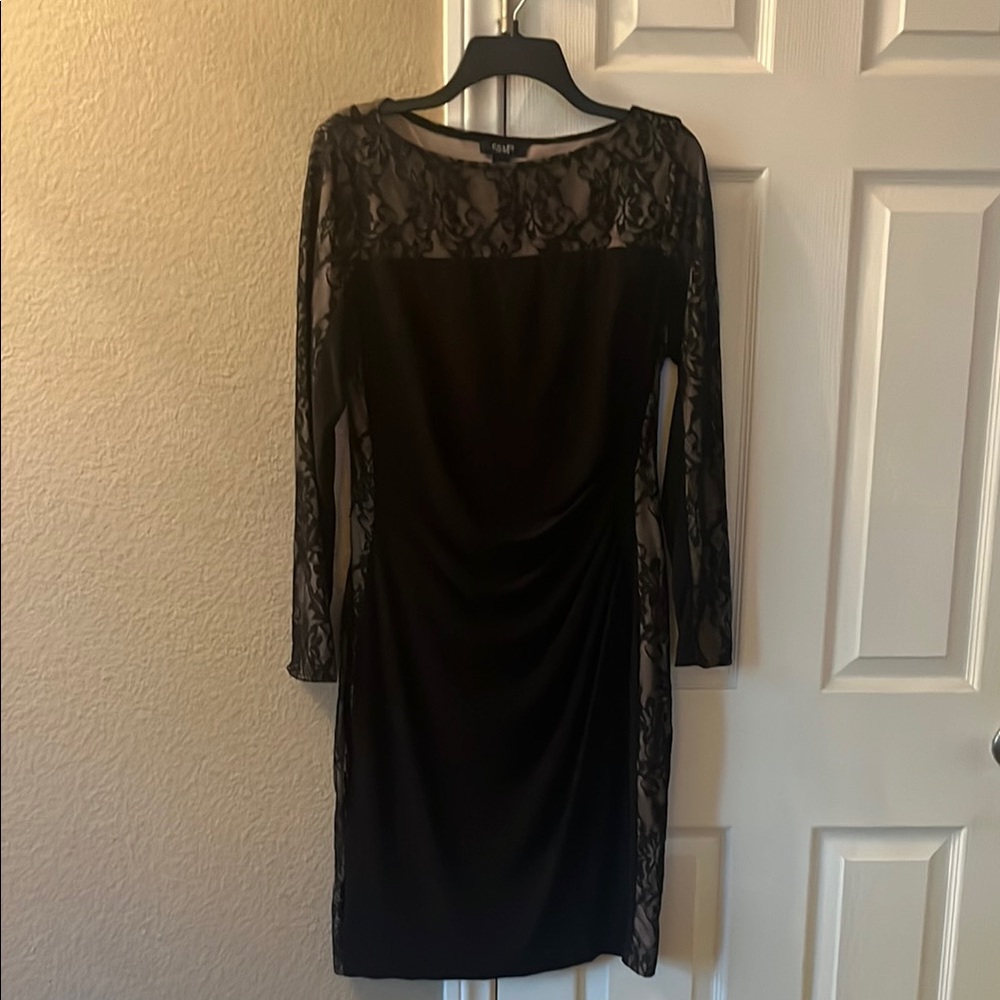 Chaps Black Lace Dress